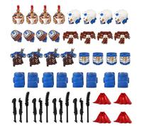 Quibuilds 4 Sets of Sci-Fi Weapons and Equipment Building Blocks Set - 50PCS, Perfect for Medieval Battle/Castle Scene Model (Blue)