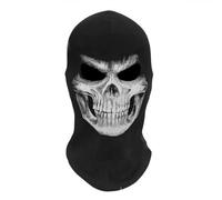 Quibuilds Skull Mask Balaclava Hat with Sun Protection, Role-Play Costumes Prop for Halloween Cosplay Party, One Size Fits All, Ideal for Comic-Con Cosplay, War Games, Paintball and Hunting (D)