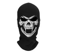 Quibuilds Skull Mask Balaclava Hat with Sun Protection, Role-Play Costumes Prop for Halloween Cosplay Party, One Size Fits All, Ideal for Comic-Con Cosplay, War Games, Paintball and Hunting (C)