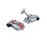 Quibuilds Two-Player Fighting Armored Car Set, 2.4G Remote Control & Attack Weapons Including Front Shovel And Mechanical Hammer & Magnetic Armor Connection for Miniature Vehicle Combat Scene