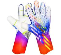 QUICARD Goalkeeper Gloves Football - Professional Latex Gloves Size (6-10) - Super Grip & Finger Protection - For Children, Teenagers & Adults - Ideal for Training & Competition (White, 8)