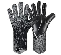 QUICARD Goalkeeper Gloves, Good Grip Football Goalkeeper Gloves in Sizes 6/7/8/9/10, Strong Receiver for Men, Boys, Teenagers, Adults, Children and Small Hands (Black, 8)