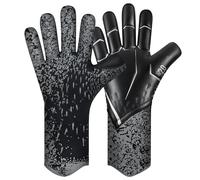 QUICARD Goalkeeper Gloves, Good Grip Football Goalkeeper Gloves in Sizes 6/7/8/9/10, Strong Receiver for Men, Boys, Teenagers, Adults, Children and Small Hands (Black, 9)