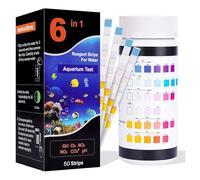 Quick And Easy Testing Kit 6-in-1 Aquarium Test Strips Water Quality Test Strips For Fish Tank Pond Freshwater Pool Hot Tub, Testing Hardness Chlorine Ni-tra-te ni-tri-te Carbonate PH (50 Pieces)