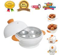 Joie Microwave Egg Boiler - 4-Egg Cooker for Hard & Soft Boiled Eggs, Quick & Easy Breakfast Maker, BPA-Free, Microwave Safe, White