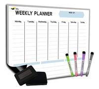 Quick Canary Large Magnetic Weekly Planner for Fridge, Dry Erase Whiteboard