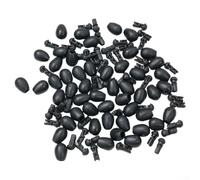 Quick Change Beads for Carp Fishing, ABS+Nylon Shock Bead for Running Leger & For Feeder Rigs, For Instant Hooklength Change Terminal Tackle Accessories, S/L Sizes, 20/50(L Black 50pcs)