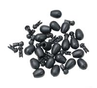 Quick Change Beads for Carp Fishing, ABS+Nylon Shock Bead for Running Leger & For Feeder Rigs, For Instant Hooklength Change Terminal Tackle Accessories, S/L Sizes, 20/50(L Brown 50pcs)