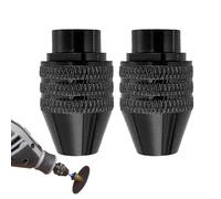 Quick Change Chuck for Drill, Keyless Drill Chuck, Precise Multifunctional Keyless Drill Chuck, 2 x Black Drill Chuck, Alloy Drill Chuck for Craft and Processing Work