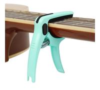 Quick-Change Clip-On Transposing Clamp， Three-In-One Universal Multifunctional Metal Guitar Capo Multicolor(Cyan)