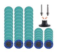 Quick Change Grinding Disc, 40 Pcs 36Grit 2 inch Roll Lock Sanding Discs,Green Zirconia Coated Disc for Surface Prep 01397 (Green 36 Grit)