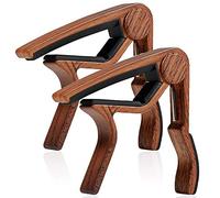 Quick Change Guitar Capo for Acoustic Guitar and Electric Guitar- (Wood Color, 2 Pack)