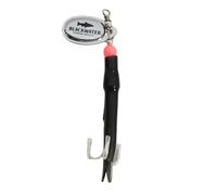 QUICK CHANGE HOOK SINGLE BLACK RED YELLOW COPPER BRASS PIKE SILVER SPOON LONG CAST FLYING LURE FISHING SPINNER C SALMON SEA TROUT SINGLE TREBLE 20 GRAMS 20G (Black Silver 20g Treble Hook)