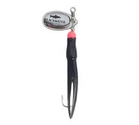QUICK CHANGE HOOK SINGLE BLACK RED YELLOW COPPER BRASS PIKE SILVER SPOON LONG CAST FLYING LURE FISHING SPINNER C SALMON SEA TROUT SINGLE TREBLE 20 GRAMS 20G (Black Silver 20g Single Hook)