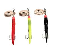 QUICK CHANGE HOOK SINGLE BLACK RED YELLOW COPPER BRASS PIKE SILVER SPOON LONG CAST FLYING LURE FISHING SPINNER C SALMON SEA TROUT SINGLE TREBLE 15 GRAMS 15G (All 3 Brass 15g Treble Hooks)
