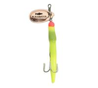 QUICK CHANGE HOOK SINGLE BLACK RED YELLOW COPPER BRASS PIKE SILVER SPOON LONG CAST FLYING LURE FISHING SPINNER C SALMON SEA TROUT SINGLE TREBLE 15 GRAMS 15G (Yellow Brass 15g Treble Hook)