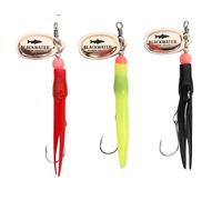 QUICK CHANGE HOOK SINGLE BLACK RED YELLOW COPPER BRASS PIKE SILVER SPOON LONG CAST FLYING LURE FISHING SPINNER C SALMON SEA TROUT SINGLE TREBLE 15 GRAMS 15G (All 3 Brass 15g Single Hooks)