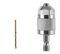 Quick Change Keyless Drill Chuck with 6.35mm Hex Shank, 0.3-6.5mm Clamping Range, 3-Jaw Self-Centring for Electric Drills and Power Tools(E)