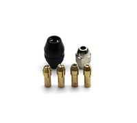 Quick Change Rotary Tool Drill Chuck Collet Set - 4Pcs 4485 Brass Collet 1/8" to 3/32" & 4486 Keyless Drill Chuck Bit Driver Converter