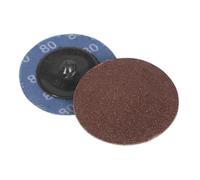 Quick-Change Sanding Disc Ø50mm 80Grit Pack of 10 - Sealey PTCQC5080 New