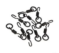 Quick Change Swivels Size 8 Black for Ronnie Rigs | Size 8 swivels, matte black finish, quick hook change, ideal for ronnie rigs, carp fishing