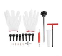 Quick Change Tire Valve Tool Kit 22PCS, Valve Stem Remover Installer for Cars Trucks ATVs Motorcycles, Metal Puller Hook with TR413 TR414 Cores, 15s Replacement(black)
