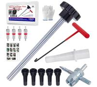 Quick Change Tire Valve Tool Kit,Tire Valve Stem Core Quickly Replacement Tool Kit,Perfect Tool for Replacing Leaky Valves in Cars,ATVs,Trucks,Motorcycles, etc.with 5 TR413 Valve,4-Way Valve Tool