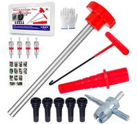Quick Change Tire Valve Tool Kit,Tire Valve Stem Core Quickly Replacement Tool Kit,Perfect Tool for Replacing Leaky Valves in Cars,ATVs,Trucks,Motorcycles, etc.with 5 TR413 Valve,4-Way Valve Tool