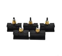 Quick Change Tool Post Holder Set for Mini Lathe, 5pcs Aluminum Alloy CNC Turning Facing Milling Tools, Compatible with 1/4"-1/2" Shank, CCMT TCMT Inserts, Black