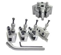 Quick-Change Tool Post Set, 5 Pieces, T37 Model, Compatible with Miford ML7 Super 7 Lathe | Center Height 90-115| 7/16" Bore Block + 2 Standard Holders + Boring Holder + Parting Holder