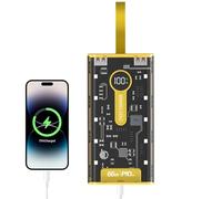 Quick Charge - 66W PACLE Portable Portable 20000MAH Transparent | Outdoor with Lanyard for Phone Charging, Travel