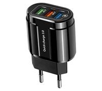 Quick Charge Block Charger | 3 Port USB Cube Wall Socket with Quick Charge,Versatile Travel Adapter for Home Dorm Vacation