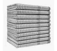Quick Cleaning Supplies Pack of 10 Heavy Duty (80gm/pc) WonderDry® Checked Cotton Kitchen Tea Towels - Absorbent - Durable & Long Lasting - Professional Grade