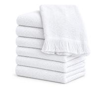 Quick Cleaning Supplies - Pack of 12 Guest Towels -100% Cotton - 28cm x 46cm - Soft and Quick Dry - Salons, Spas, Barber shops, Hotels, Motels, Colleges & home (White)
