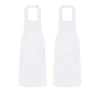 Quick Cleaning Supplies Pack of 2 Unisex Bib Aprons - 100% Combed Cotton - Professional Heavy Duty Grade - Thick Fabric Construction - Two Large Front Pockets’- Fade Resistant