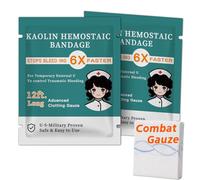 Quick Clot Gauze, First Aid Advanced Stop The Bleed Kit Combat Flexible Hemostatic Gauze-Bleed Stop Faster Wound Packing Medical,Survival Kit Supplies (3" x 12.5) (2)