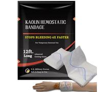 Quick Clot Gauze, First Aid Advanced Stop The Bleed Kit Combat Gauze-Flexible Hemostatic Gauze-Bleed Stop Faster Wound Packing Gauze Medical Gauze,Survival Kit Supplies (3" x 12.5', 1, Count)