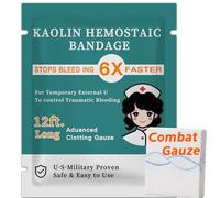 Quick Clot Gauze, First Aid Advanced Stop The Bleed Kit Combat Gauze-Flexible Hemostatic Gauze-Bleed Stop Faster Wound Packing Gauze Medical Gauze,Survival Kit Supplies (3" x 12.5', 1, Count)