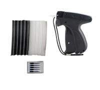 Quick Clothing Fixer Gun - Premium ABS Handheld Hemming Tool with Micro Stitch Needle for Instant Fabric Repairs, Includes 1000 Glue Tags (White & Black) (Black)