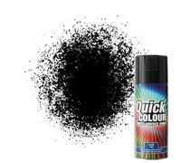 Quick Colour Black Satin Spray Paint 400ml Aerosol for Wood, Plastic, Metal, Brick, Concrete and Vinyl