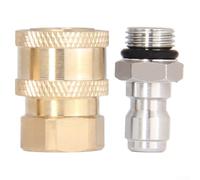 Quick Connect Adapter for High Pressure Washer - M14x1.5 Brass Fitting Compatible with Foam Lance and Spray Tools, Pure Copper Construction, 2 Pack