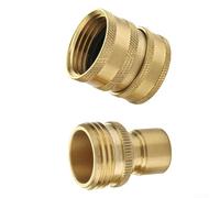 Quick Connect Garden Hose Kit for Watering, Leak Proof and Sturdy Stainless Steel and Brass, Compatible with Standard Hoses (brass)