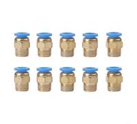 Quick Connect Hose Connector, 10-Pack PC8-02 Pneumatic Air Fitting for PU Nylon Tubing, Push-On Design, Leak-Free Stainless Steel Circlip, Industrial Automation Use(Blue)