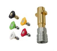 Quick Connect Nozzle 1/4 Inch Adapter for Karcher and Pressure Washer Water Outlet Connector Aluminum Alloy High Flow Cleaning Tool(A)