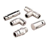 Quick Connect Nozzle Set | Atomizing Coupling | Straight Elbow Connectors Brass Fitting for High Pressure Outdoor Cooling Greenhouse Water Management
