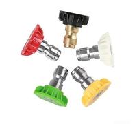 Quick Connect Pressure Washer Nozzle Set 5 Pieces 1/4 Inch High Pressure Spray Tips Replacement Kit With Stainless Steel Insert For Outdoor Driveway Deck Washing(H)