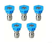 Quick Connect Pressure Washer Nozzle Set 5 Pieces 1/4 Inch High Pressure Spray Tips Replacement Kit With Stainless Steel Insert For Outdoor Driveway Deck Washing(F)