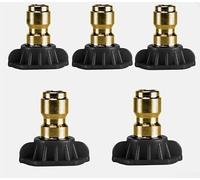 Quick Connect Pressure Washer Nozzle Set 5 Pieces 1/4 Inch High Pressure Spray Tips Replacement Kit With Stainless Steel Insert For Outdoor Driveway Deck Washing(E)