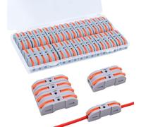 Quick Connect Terminal KV211 Wire Connectors: 34-Piece Set for Easy Splicing, Compact Lever Connectors, Reusable and Suitable for 0.08-2.5mm² Solid and 0.08-4mm² Fine Wires