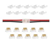 Quick connect wire connector with 2-pin voltage cap, quick wire to wire connection, compatible with 10 piece 22-20 AWG LED cable (connector with 2-pin)